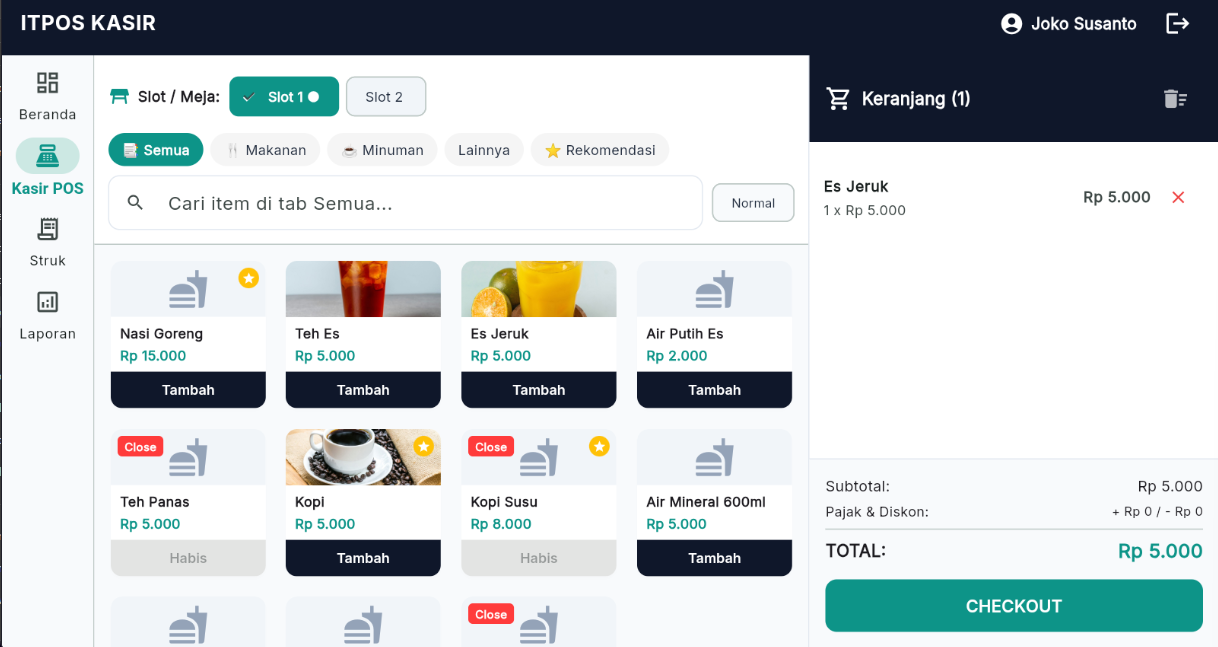 5. Keranjang Belanja Terisi
